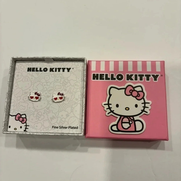 Hello Kitty Fine Silver Plated Earrings - Picture 2 of 3